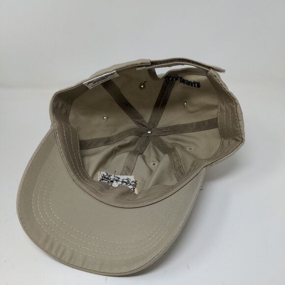 Rock Bottom Mug Club Men's Hat Tan Adjustable Embroidered Logo Slideback - Picture 9 of 11